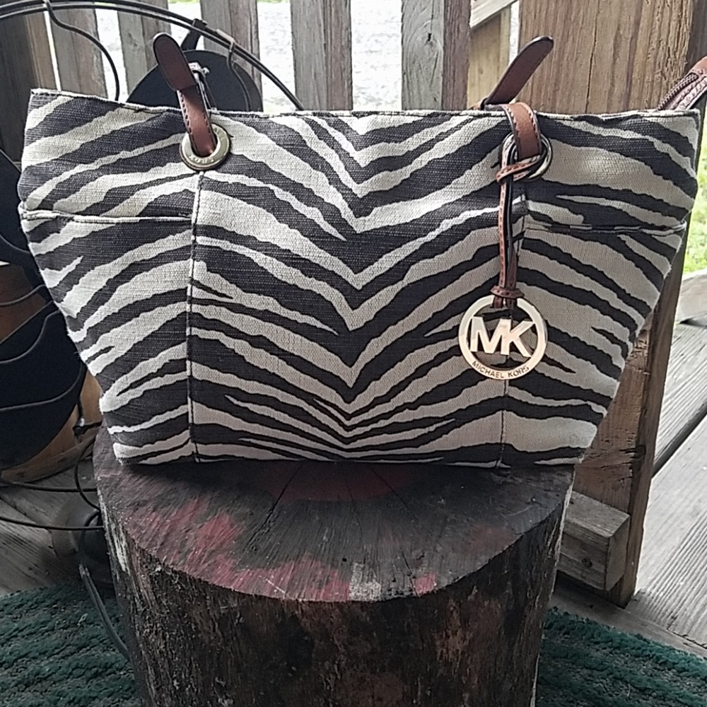 Zebra print handbag